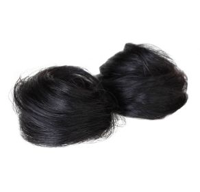 1 Pair Straight Hair Double Ponytail Hairpieces Hair Thick Scratch Extensions, Natural Black