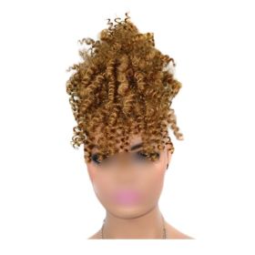 Afro Puff Drawstring Ponytail Synthetic Curly Hair Ponytail Extension Large Size Hair Bun Clip Hair Extensions,Khaki