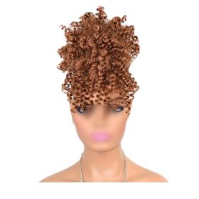 Afro Puff Drawstring Ponytail Synthetic Curly Hair Ponytail Extension Large Size Hair Bun Clip Hair Extensions,Light Coffee