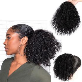 Women Synthetic Hair Afro Curly Ponytail Puff Short Wig Extension Hairpiece