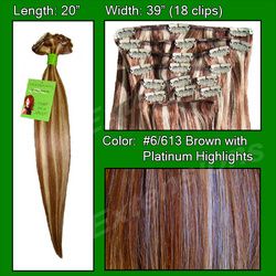 #6/613 Chestnut Brown w/ Platinum Highlights - 20 inch Remi