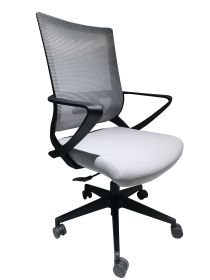 Maurice Office Chair; Fixed Armrest; Nylon Base -Black / Smoke