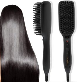 Hair Straightener Brush, 2 Mins Instant Hair Styler Electric Hot Comb Hair Straightening Irons Brush for Women Home Travel  YJ