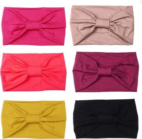 6 Pcs Multi-Style Headbands for Women Fitness Sports Running Workout Wide Stretchy Hair Wrap for Yoga & More