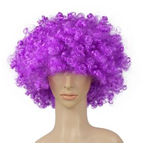 Colorful Clown Costume Wig - Multicolored Clown Wig Costume Accessories for Kids and Adults (Color: Purple)