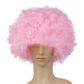 Colorful Clown Costume Wig - Multicolored Clown Wig Costume Accessories for Kids and Adults (Color: Pink)