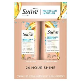 Suave Moroccan Oil Infusion Shampoo and Conditioner Set;  18 oz;  2 Pack (Brand: Suave)