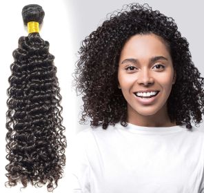 Sable Hub Kinky Curly Women Hair Bundle | 100% Unprocessed 10A Brazilian Virgin Kinky Curly Bundle, 150% Density Hair Extension, Natural Human Hair (Color: Black, size: 18 Inch)